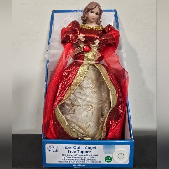 Holiday Style - 12" - LED Fiber Optic Angel Christmas Tree Topper -  New - Picture 1 of 8